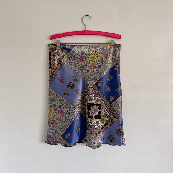 Vintage/Y2K Preppy Purple Satin Midi Skirt | Trendy Y2K Purple Midi Skirt | wome - Picture 3 of 5